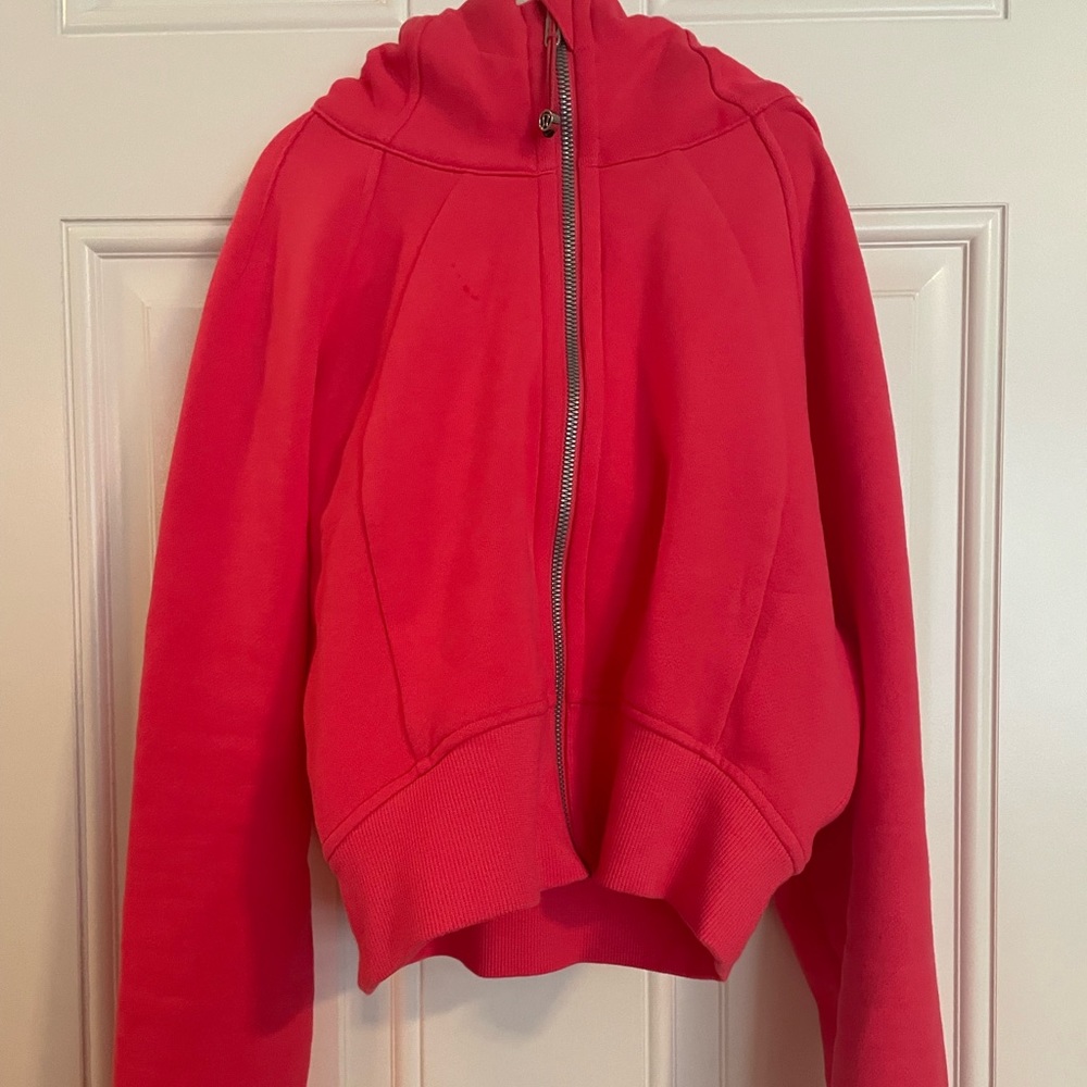 Lululemon athletica full zip cropped hoodie in sonic pink